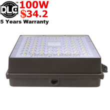 DLC cETL ETL led recessed canopy light 100w 15000lm gas station low bay 5 years warranty super bright guangdong shenzhen factory